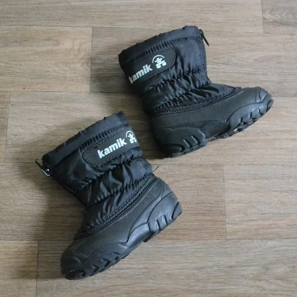 Kamik Black Insulated Waterproof Snow Boot Unisex Size 6